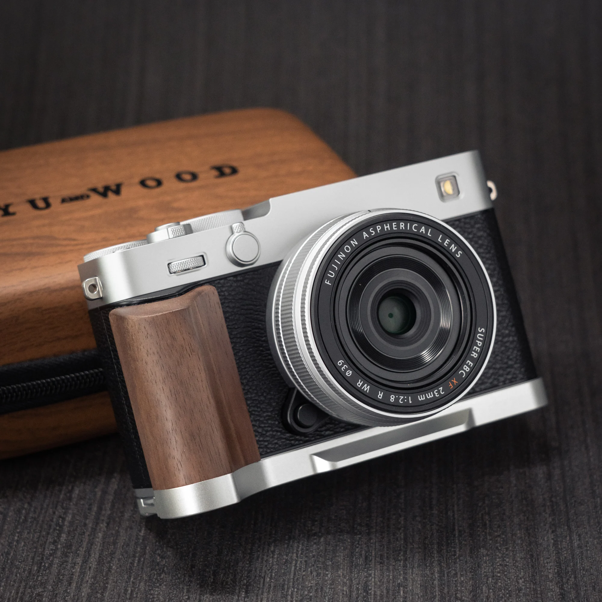 Handgefertigter Kamera-Handgriff aus Holz, L-Platte, Schnellverschluss-Halter für Fujifilm XE5 Fuji X-E5 – Detail 13