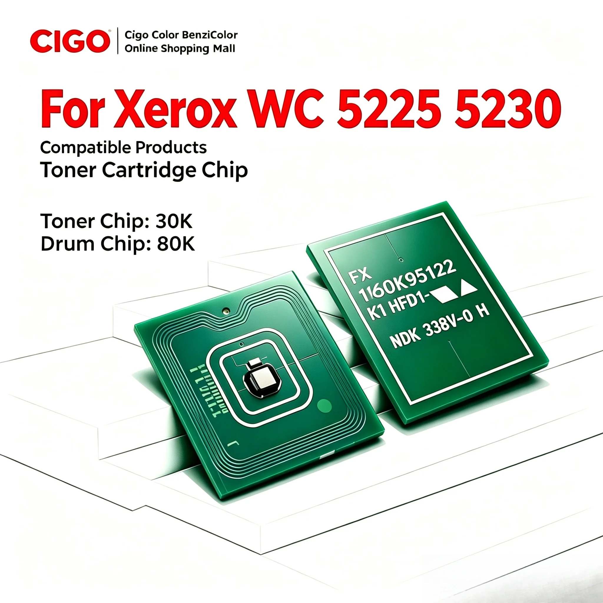 Chip da Unidade de Imagem para Impressora Xerox WorkCentre 5222 5225 5230, Chip de Cartucho de Toner 106R01304 106R01305 106R01306 106R01413