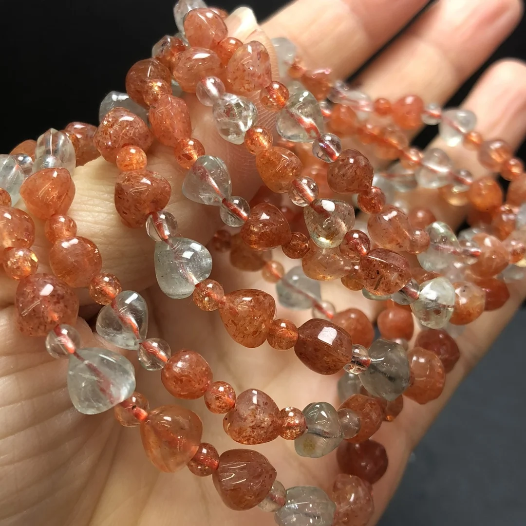 

1 Pc Fengbaowu Natural Arusha Heart Bracelet 7MM Heart Beads Reiki Healing Stone Fashion Jewelry Gift For Women