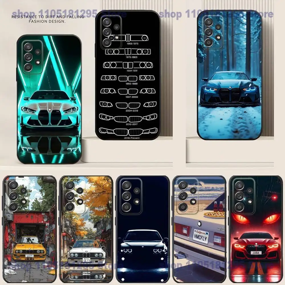 

Black White for B-BMW-es M3 Phone Case For Samsung S25,24,21,22,23,30,Ultra,20,Plus Black soft silicone case