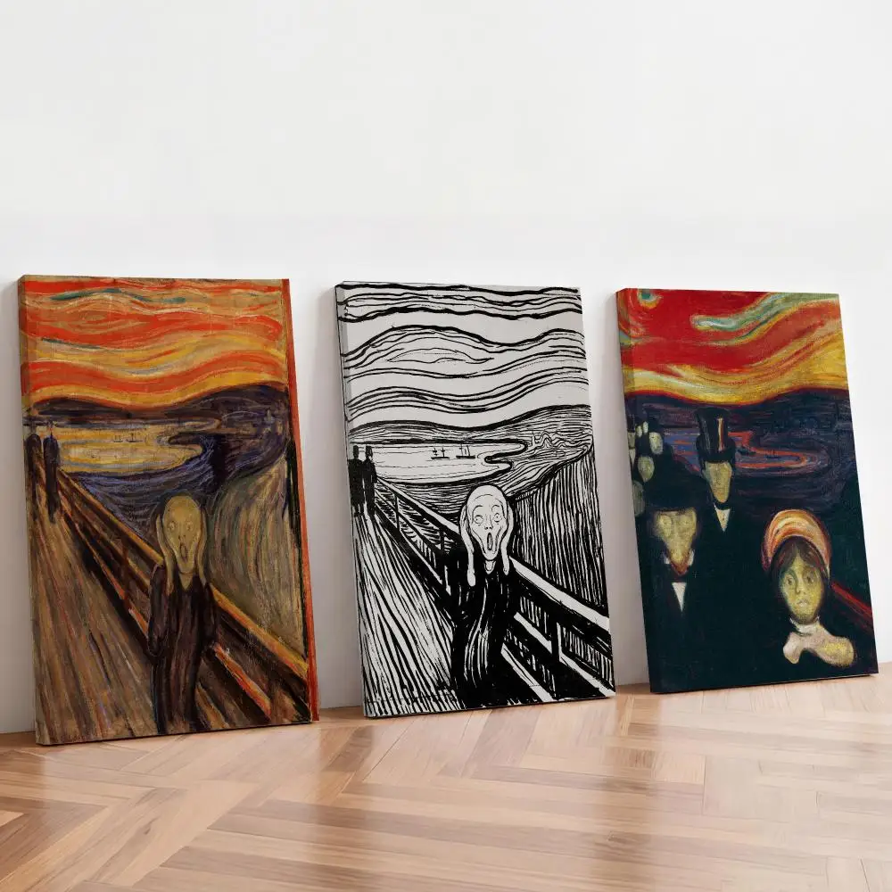 The Scream Edvard Munch Painting Calligraphy Inner Frame Painting Perfect for Living Room Bedroom House Wall Decor