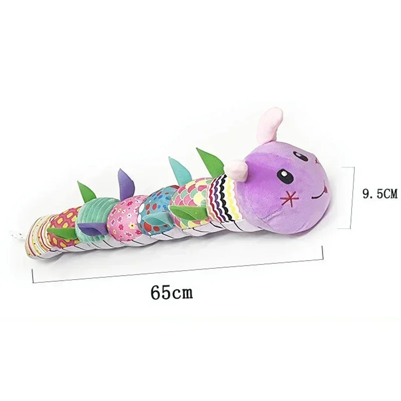 Baby Rattle Musical Caterpillar Worm Soft Infant Plush Toys Educational Interactive Sensory Toy for Babies Newborn Toddler Gift