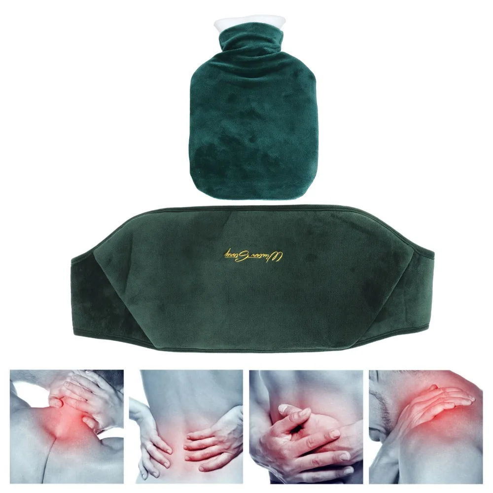 1000ml Capacity Hot Water Bag Double Hand Insert with Waistband Hot Water Bottle Free Adjustment Comfortable Cute Hot Water Bag