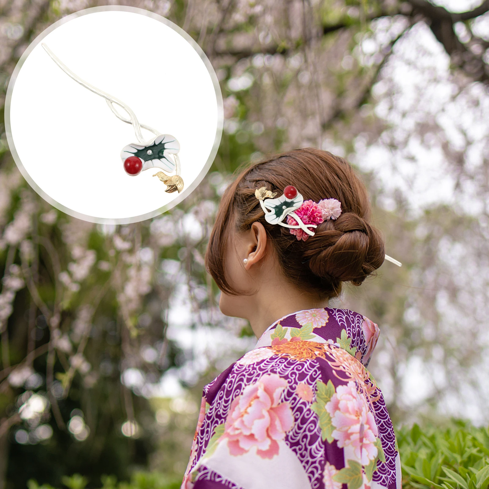 

Lotus Flower Hair Stick Vintage Women Hairpin Decorative Headdress Wedding Party Accessories Hairstyle Tool Alloy Metal Clip