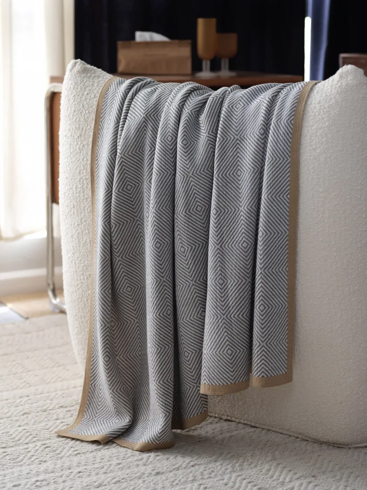 Nordic Style Knitted Thread Blanket Sofa Bed Casual Blanket Bedroom Comfortable Elegant Knitted Throw Blanket Home Decoration