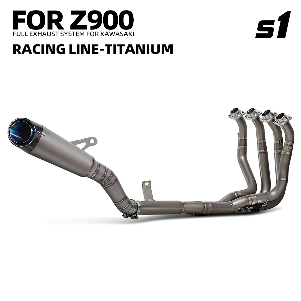 

Motorcycle Exhaust Full Titanium System For Kawasaki Z900 2017-2025 Manifold Project S1 Slip on Line Muffler Modify Escape Kit