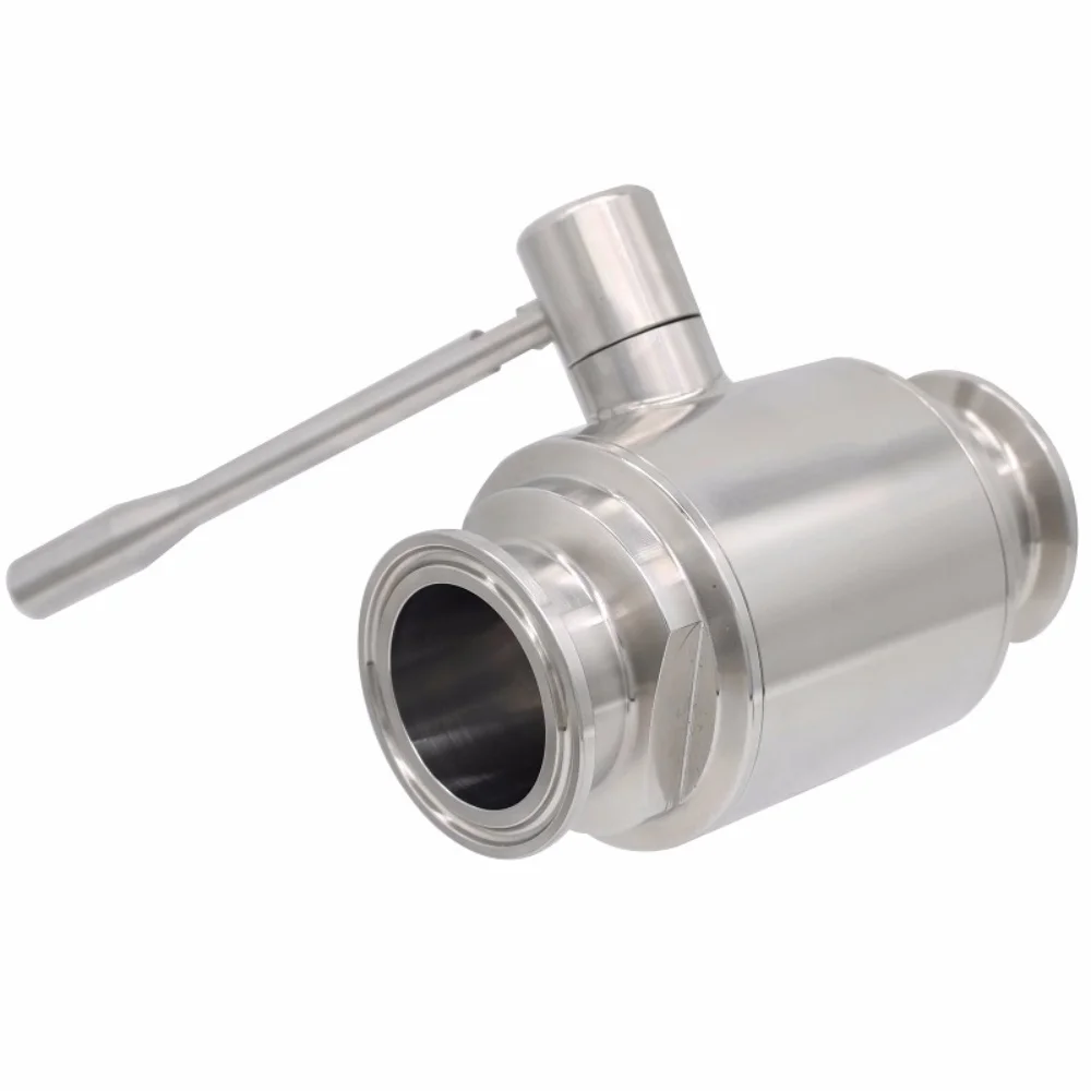 Clamp Φ19toΦ51mm OD50.5/64mm SS304 Sanitary Quick-install Ball Valve, Quick-open Clamp Food-grade Straight-through Quick Valve