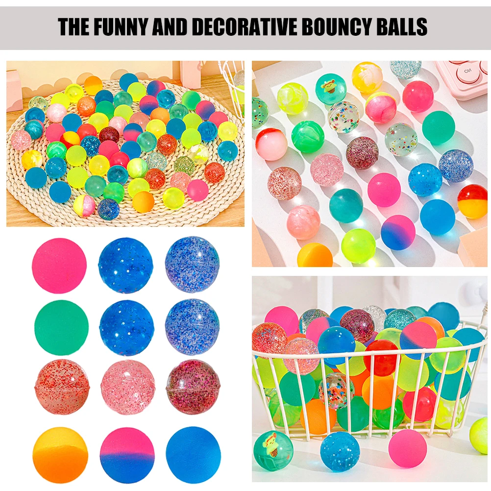 

25pcs Children's Bouncing Balls Colorful Elastic Toys Round Plastic Hopping Playtime Games