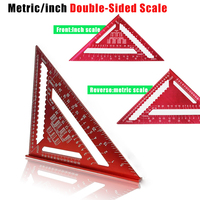 7/12-inch Metric/inch 2-in 1 Triangle Ruler Square Protractor, High-precision Aluminum Alloy Triangle Ruler Woodworking Tools
