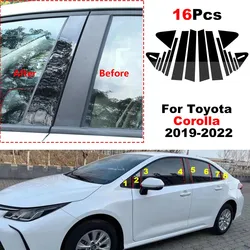 Poteaux de pilier de voiture polis, couvercle Kiev illage de fenêtre, accessoires d'autocollant de style, pièces extérieures, Toyota CorTrust2019, 2020, 2021, 2022