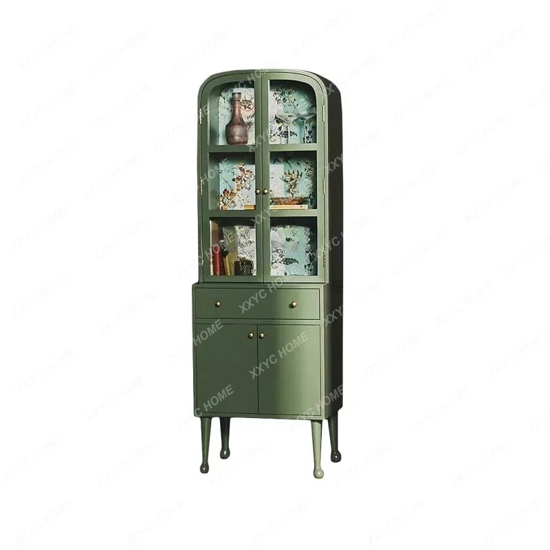 XX light luxury solid wood, living room high cabinet solid wood double door partition side cabinet, simple storage