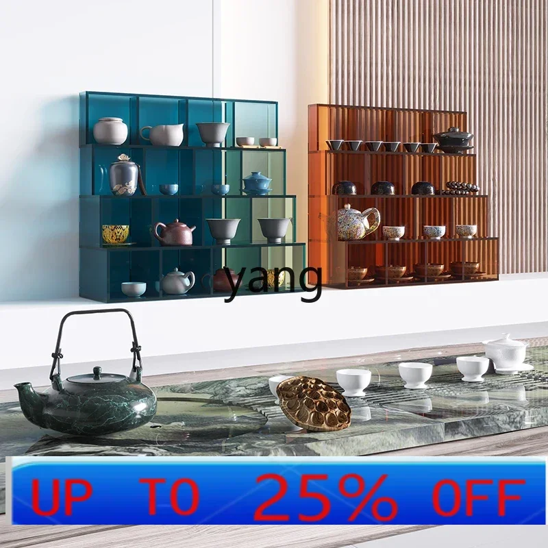 

LTT tea set Duobao Pavilion modern Bogu frame purple clay pot desktop storage