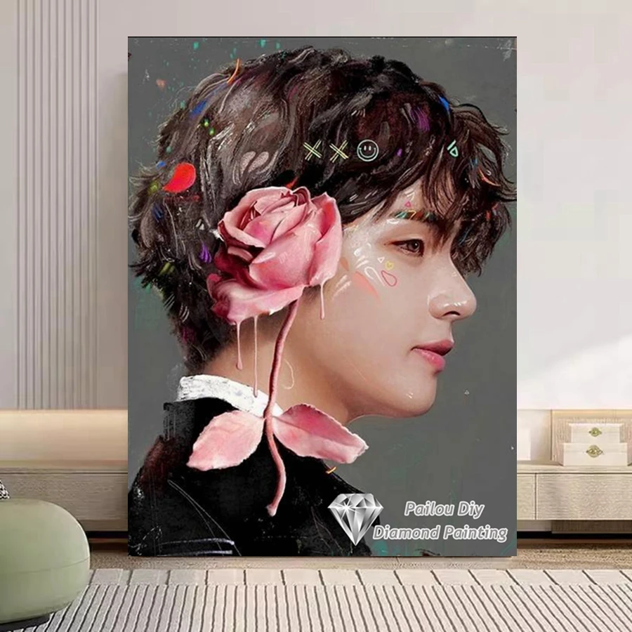 Kpop الفرقة بنين 5d Diy الماس اللوحة أطقم كامل التدريبات المستديرة كيم جيم الفن التطريز عبر غرزة الحرفية ديكور المنزل هدية