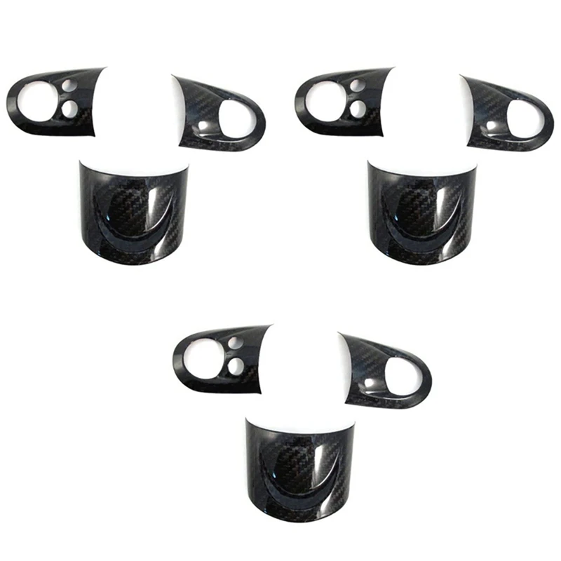 9X Carbon Steering Wheel Cover Trim Stick Steering Wheel Instrument Panel Cover Moulding For MINI COOPER R55 R56 R60 S