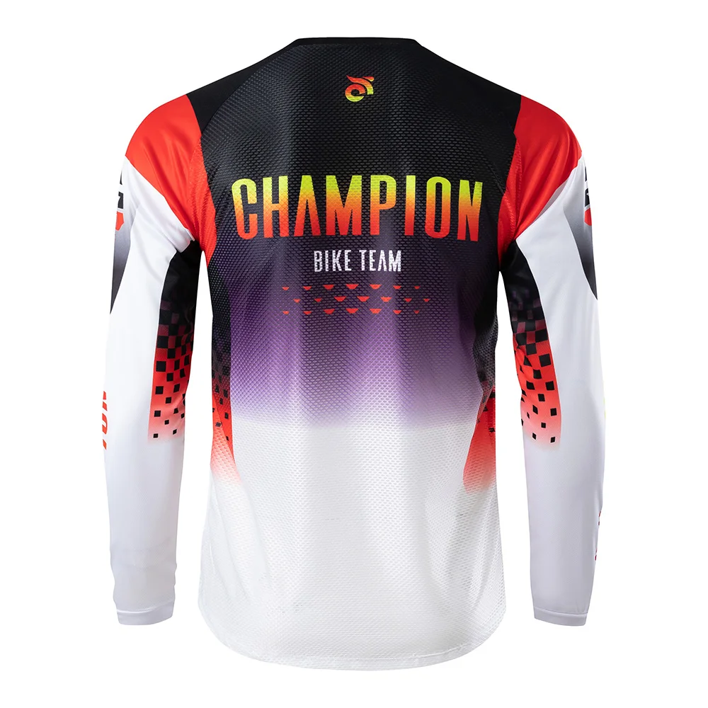 Men's Summer Thin Long Sleeve Downhill Cycling Jersey MTB DH Sun Protection Breathable Quick Dry Team Custom Logo Racing Tops