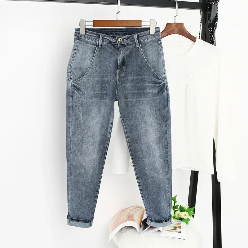 8XL Jeans Women With High Waist Harem Pants Casual Boyfriend Jeans Female Streetwear Vintage Plus Size Mom Jeans For Women Q1286