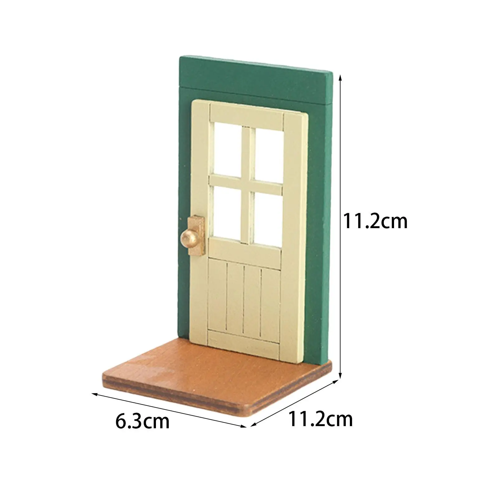 Dollhosue puerta de madera para niños en miniatura, muebles de casa de muñecas en miniatura, juguetes de juego de simulación para niños y niñas, decoración de puerta de casa de muñecas