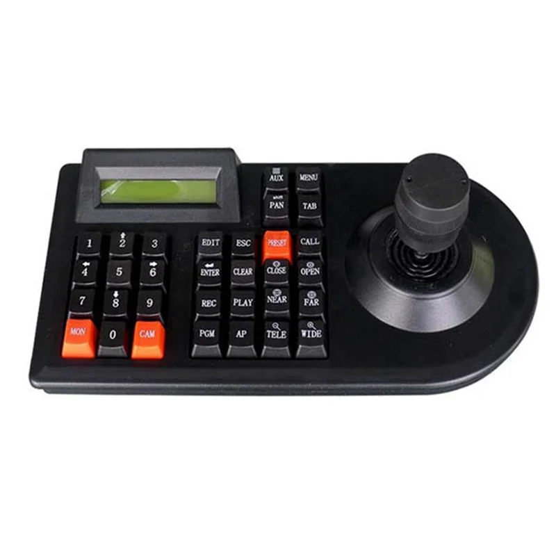 3D Joystick PTZ Keyboard Pan Tilt Zoom Controller for Analog CCTV PTZ Dome Cameras RS485 Control Keyboard-EU Plug YDH