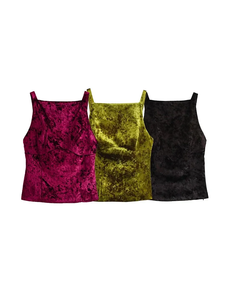 

Willshela женские модные однотонные топы на бретелях с открытой спиной и бантом на боковой молнии, винтажные ремни с квадратным воротником, женские шикарные женские топы