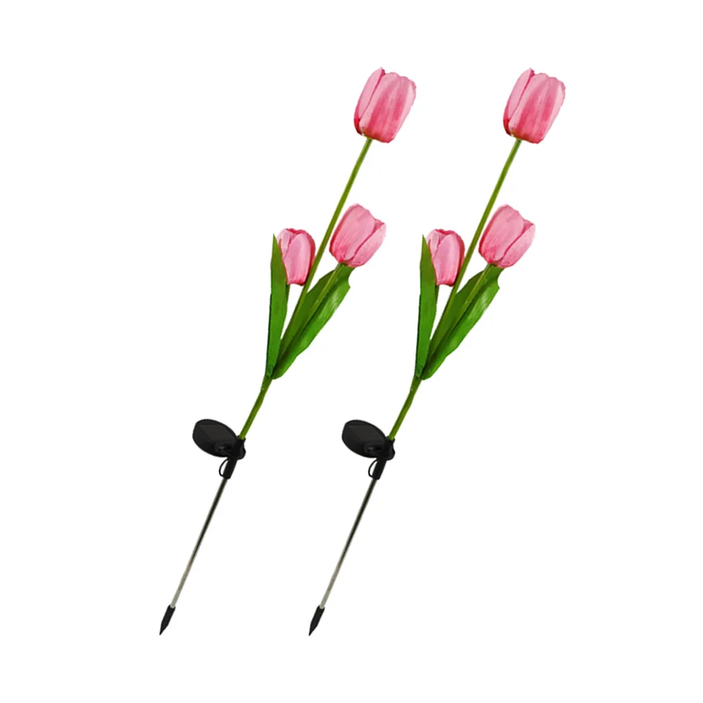 

2Pcs Solar Powered LED Flower Lights Waterproof Garden Decorative Stake Lanterns for Outdoor Yard L Lighting