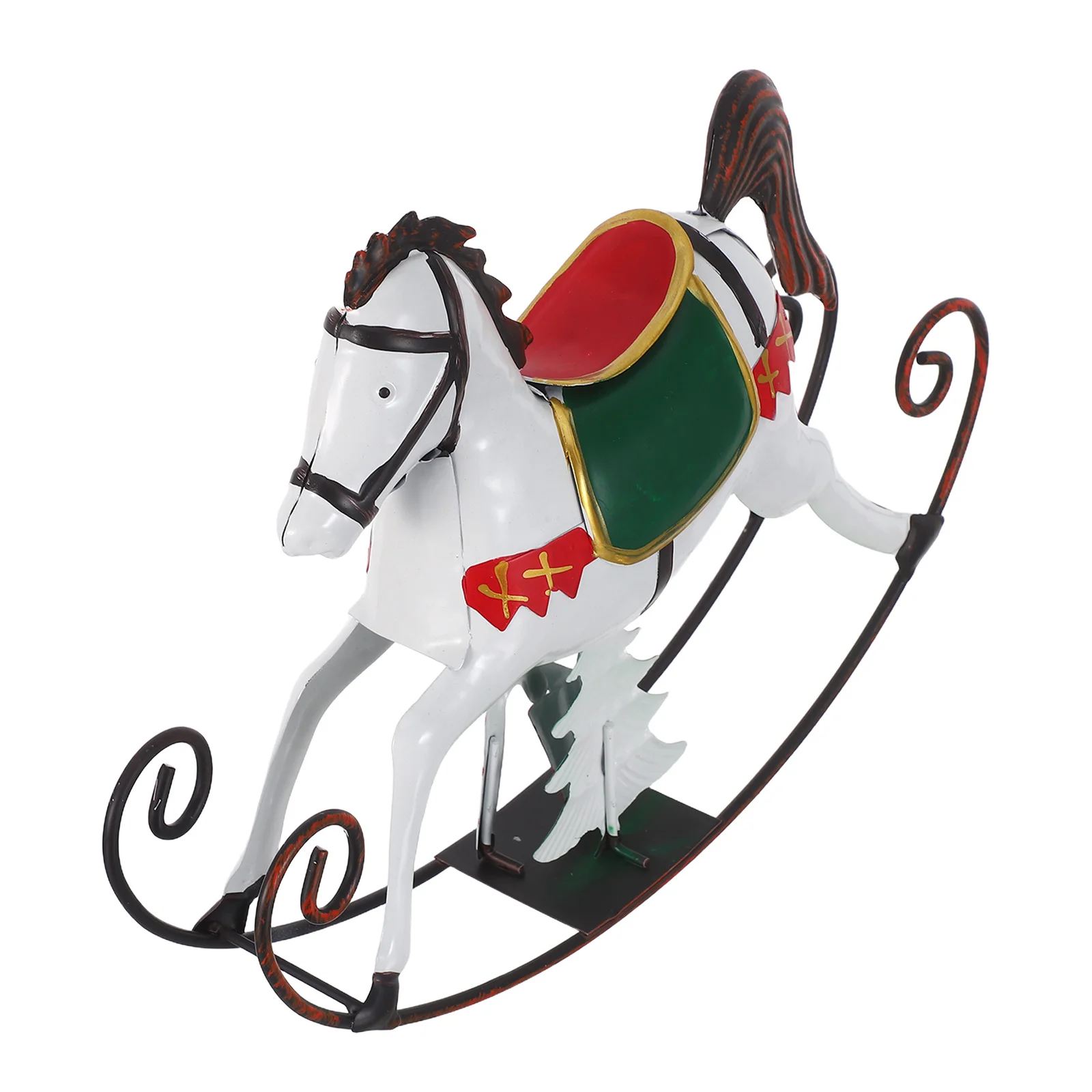 هزاز الحديد الحيوان عيد الميلاد الجدول الديكور خمر الحصان زخرفة المنزل مكتب سطح المكتب محور تمثال حصان معدني