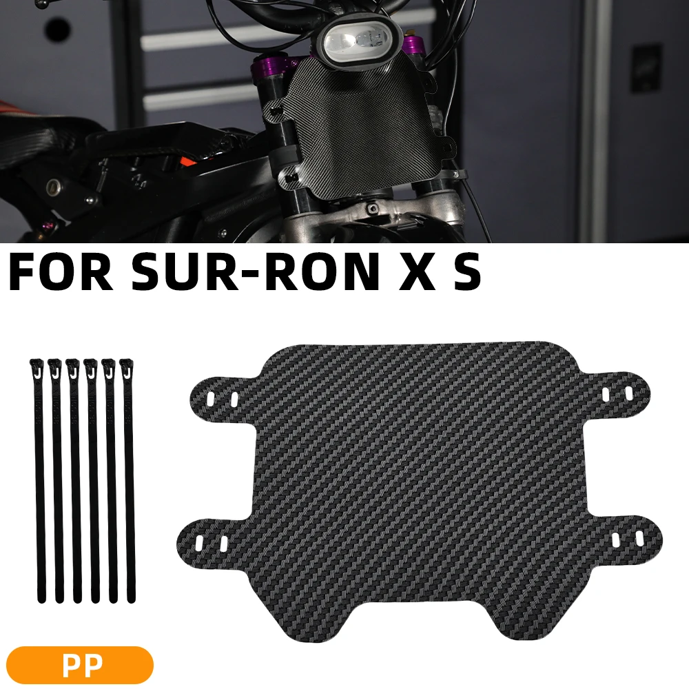 Motorcycles Parts Front Number Plate Liecense Plate Carbon Fiber Pattern For Surron Light Bee X S Electric Dirt Bike E-bikes