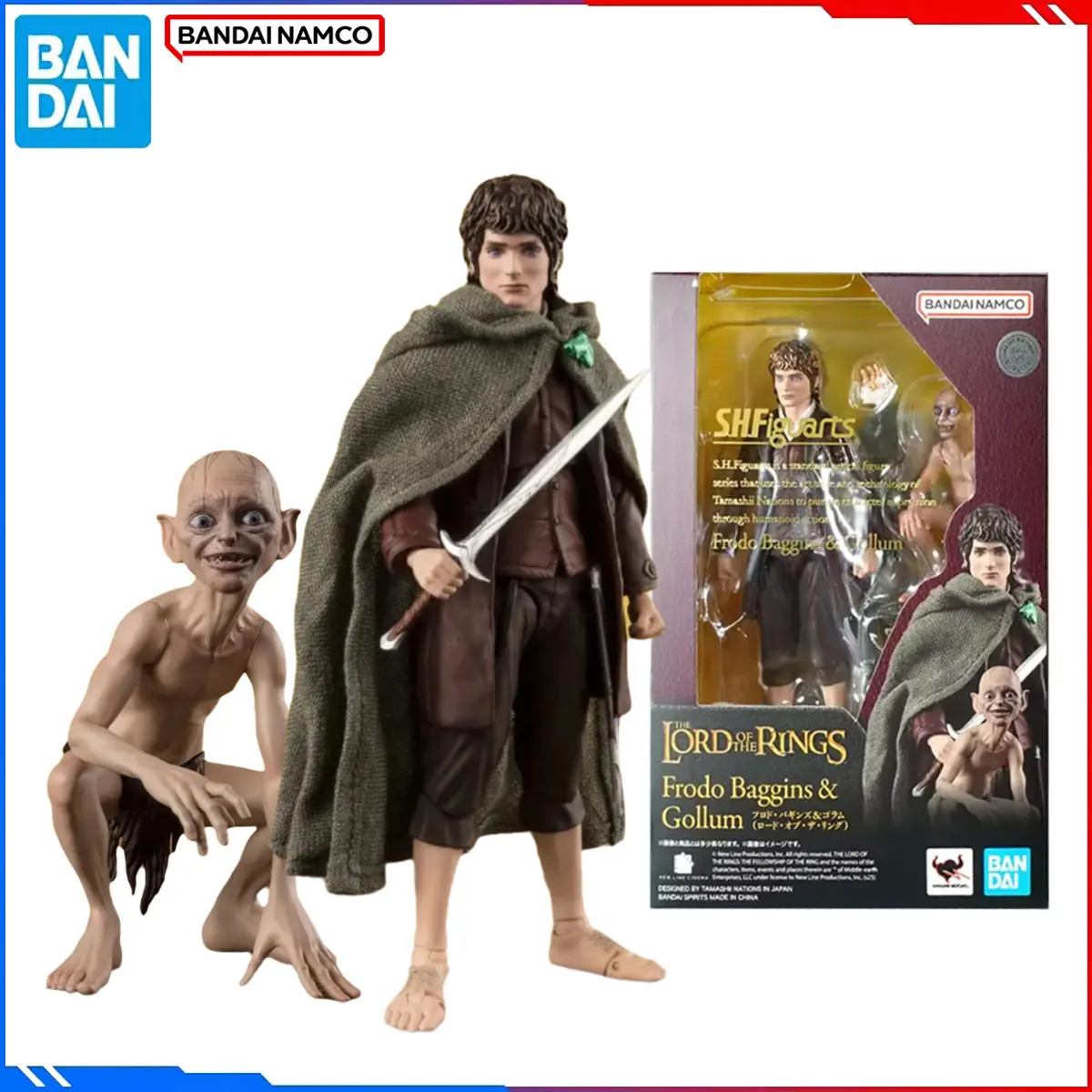 

Genuine Bandai Original The Lord of The Rings Model Kit SHF 1/12 Anime Figures Frodo Baggins & Gollum Action Model Christmas Toy