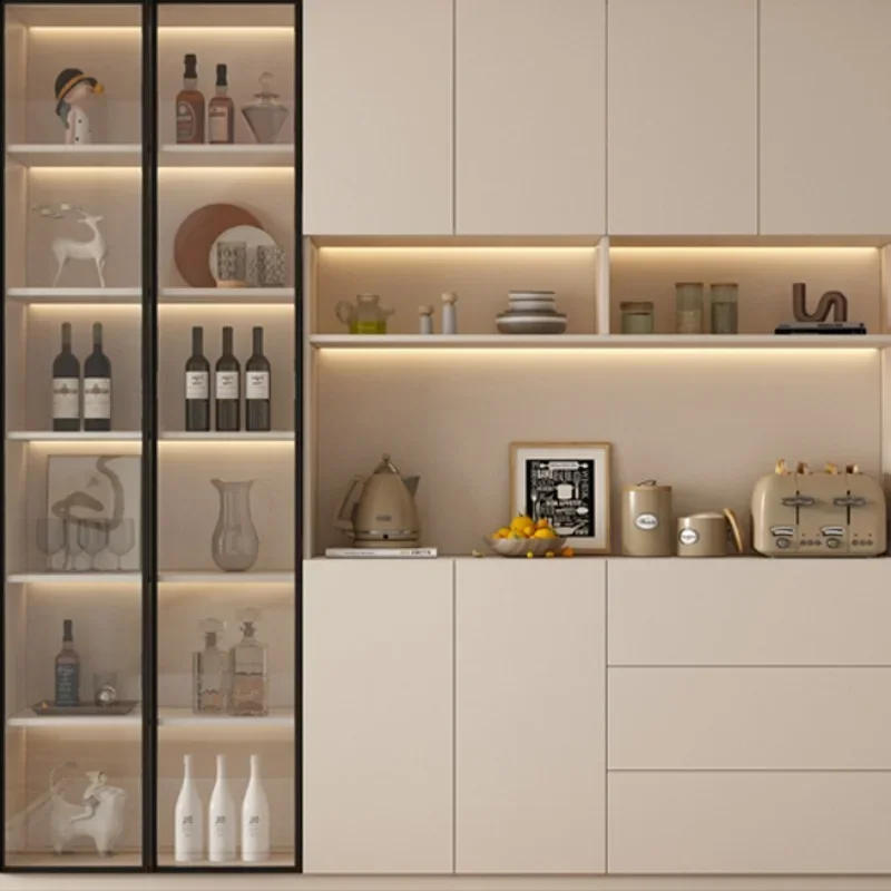 Glass Simplicity Wine Cabinets Modern Storage Wall Home Wine Cabinets Display Luxury Drank Kast European Furniture QF50JG