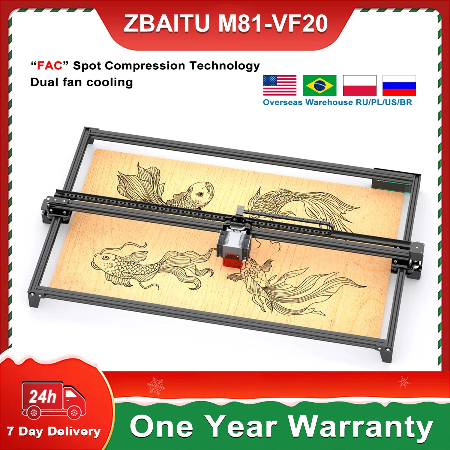 Laser Engraver 81x46cm  Extend 4 Diodes 20W Laser Head CNC Wood Air Assisted Kits Large Area Laser Wood Cutting Machine