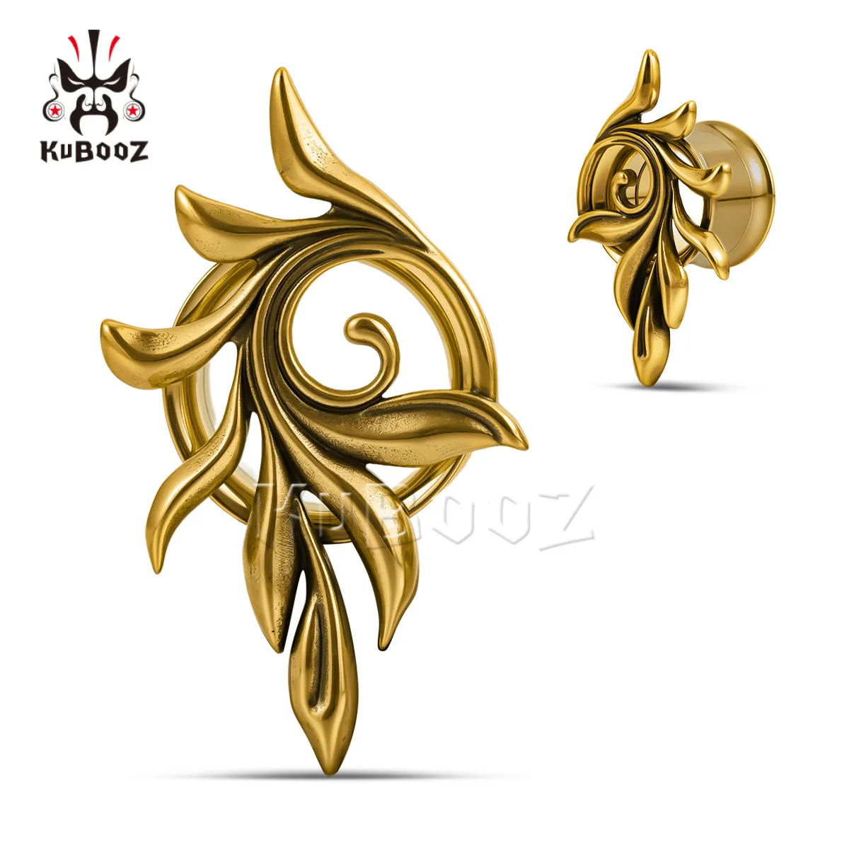 Hypoallergenic Stainless Steel Feather Tail Ear Tunnel Plug