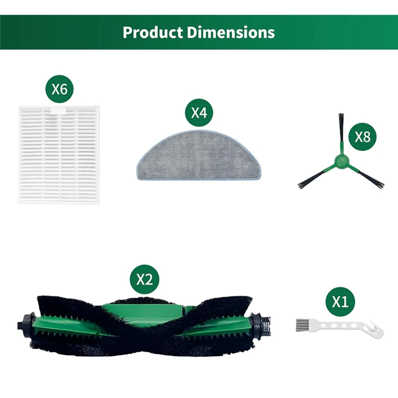 PORK-Voor Irobot Roomba Essentiële Serie Y0140 Y0110 Y0112 Robot Stofzuiger Accessrioes Borstel Filters Mop Pads