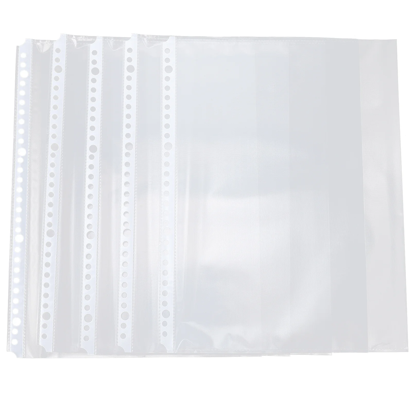 

100pcs Binder Pockets 30 Holes A4 Clear Sheet Protectors For Documents Folder Inner Paper Pocket Document Filing Bags Plastic