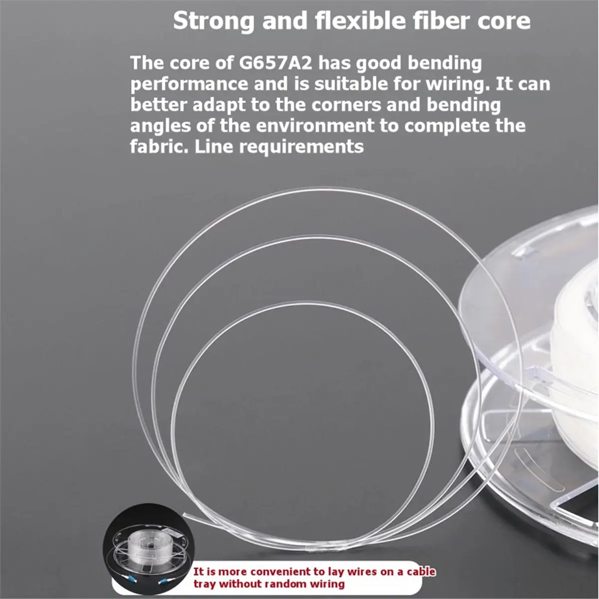 LC/UPC Indoor Single Mode Fiber Patch Cord Indoor Transparent Fiber G657A2 Singlemode Single Core Jumper 30M