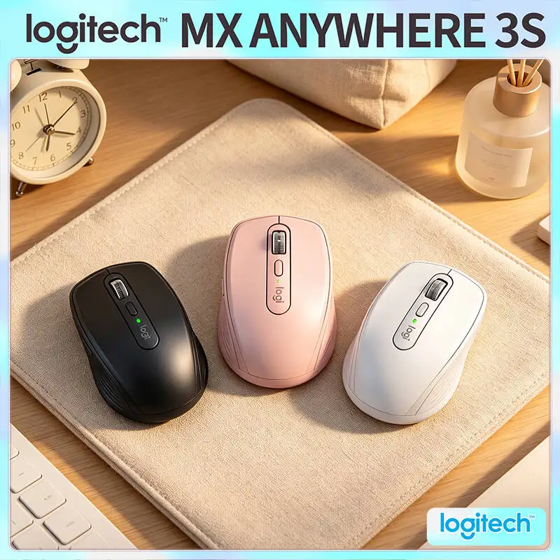 

Logitech MX Anywhere 3S Portable Mouse - 8000 DPI, MagSpeed Scroll, Silent Click, USB-C Quick Charge for Home Work