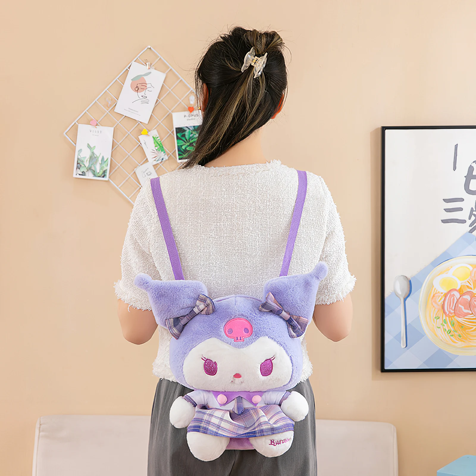 Sanrio Kuromi ميلودي الكرتون أفخم حقيبة ، مرحبا كيتي ، Y2k لطيف تنورة بلوشيز ، لينة محشوة دمية ، Kawaii ظهره ، هدية عيد ميلاد الفتاة