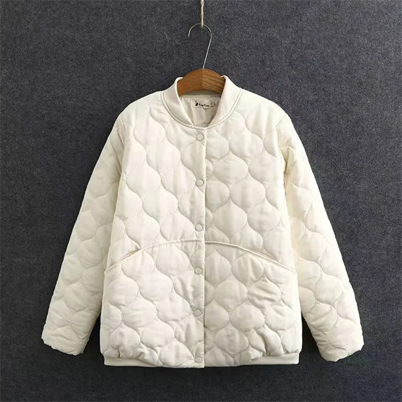 2023 New Winter Solid Color Slightly Fat Women's Casual Cotton Coat Women's Korean light Small Cotton Coat Fashion Cotton Jacket