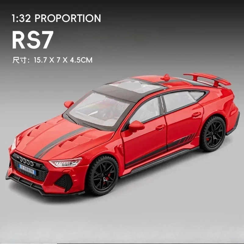 

1:32 RS7 модель автомобиля из сплава, литая под давлением металлическая модель спортивного автомобиля, имитация звука и света, коллекция детских игрушек в подарок A922
