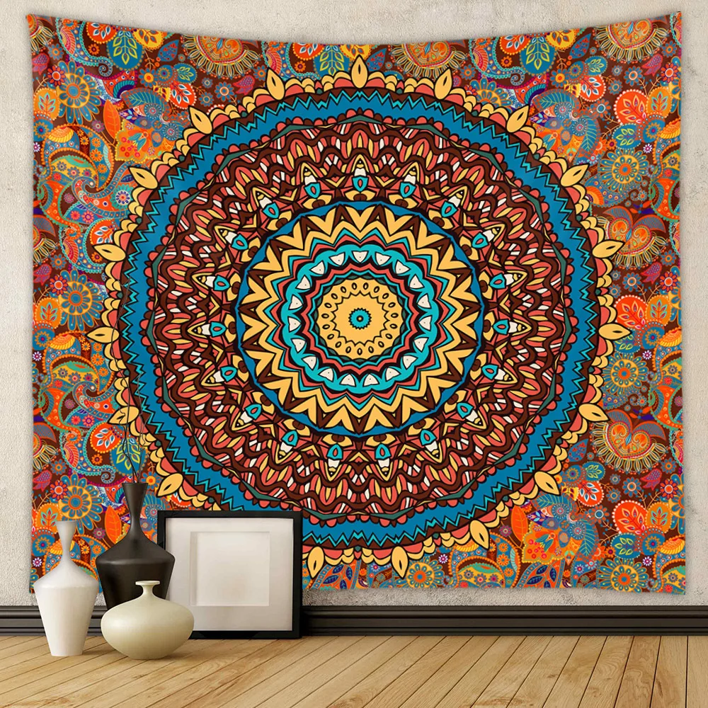 VIKAMA Böhmischer Wandteppich, Raumdekoration, Hintergrundstoff, Instagram-Stil, hängender Stoff, Mandala-Wandteppich, Heimdekoration