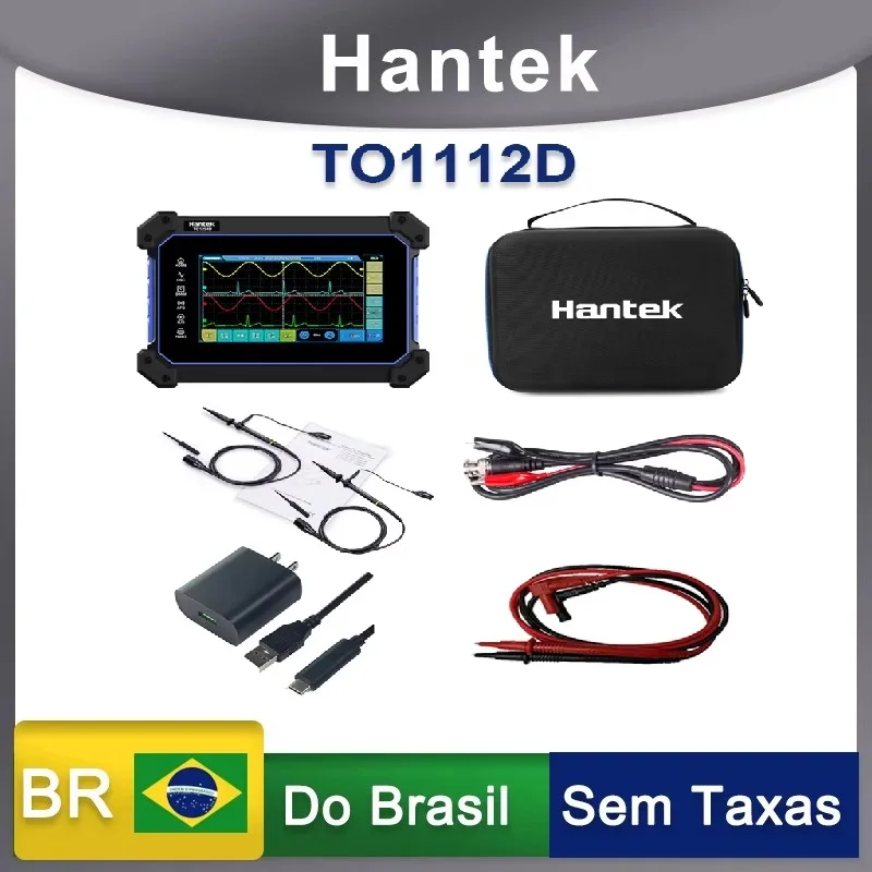 Hantek TO1112 Touch Screen Digital Oscilloscope 2 Channels 110Mhz Hanheld Osciloscopio + Signal Source +Multimeter