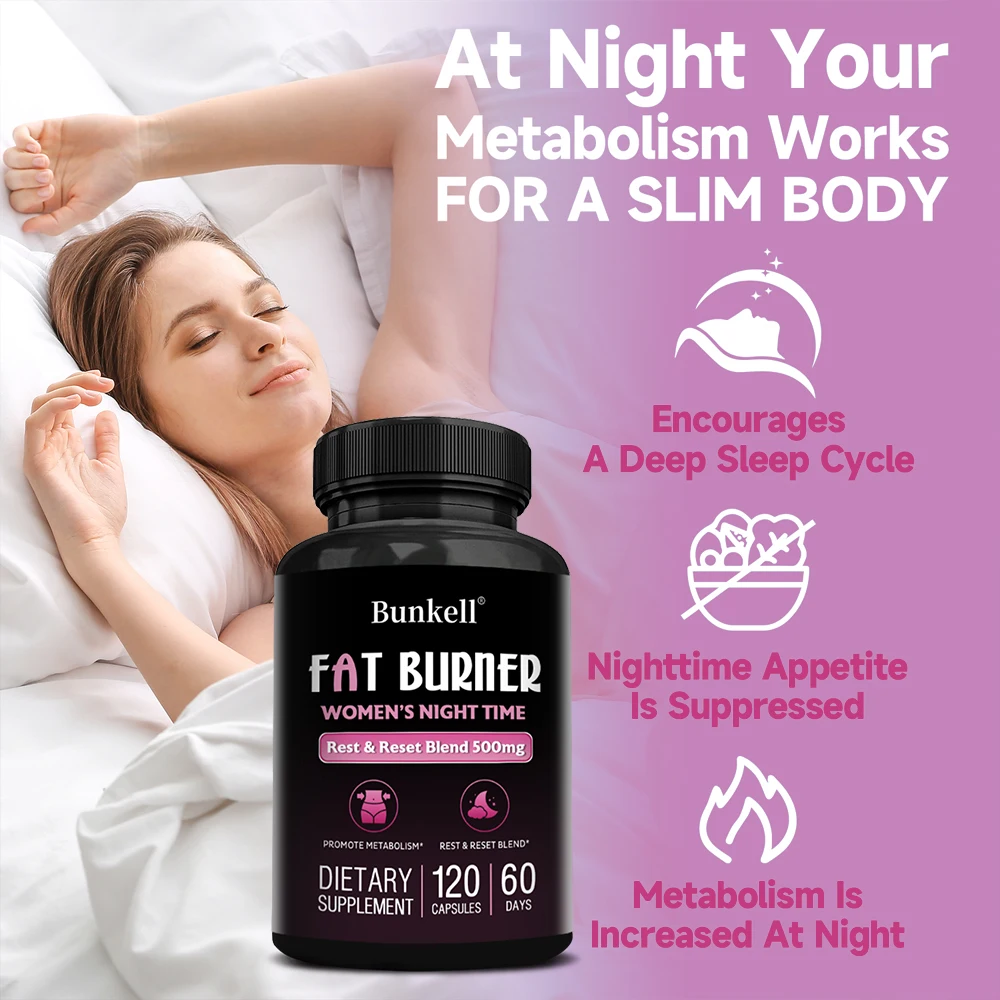 Women\'s Night Fat Burner, Helps Reduce Belly Fat, Manage Weight, Support Sleep, Dietary Supplement