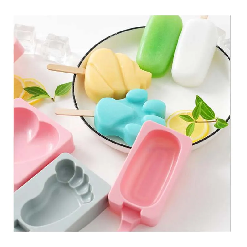 Handmade Ice Cream Mold Silicone Cartoon Ice Mold DIY Ice Cream Mold Ice lolly Moulds Baking Tools