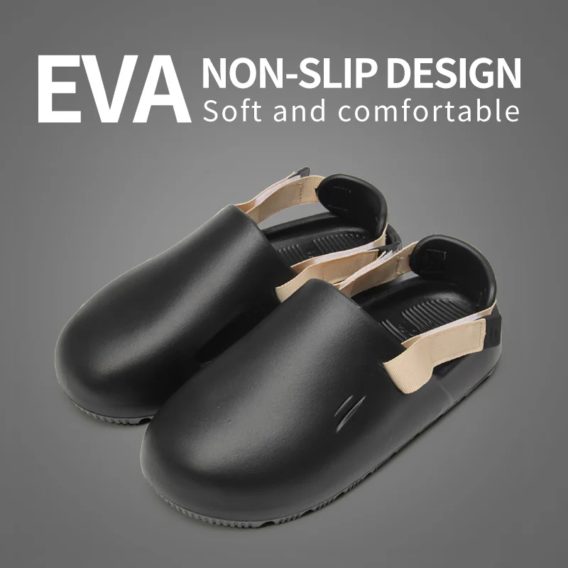Men's Open-Toe EVA Slippers for Outdoor Wear Anti-Slip Odor-Resistant Soft Bottom Birk-style Slippers