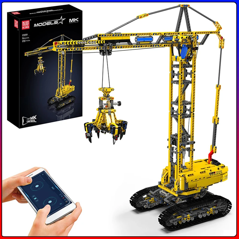 몰드 킹 17059 테크니컬 트럭 장난감 앱&RC 크롤러 크레인 모델 42042 빌딩 블록 브릭 호환 어린이 크리스마스 선물