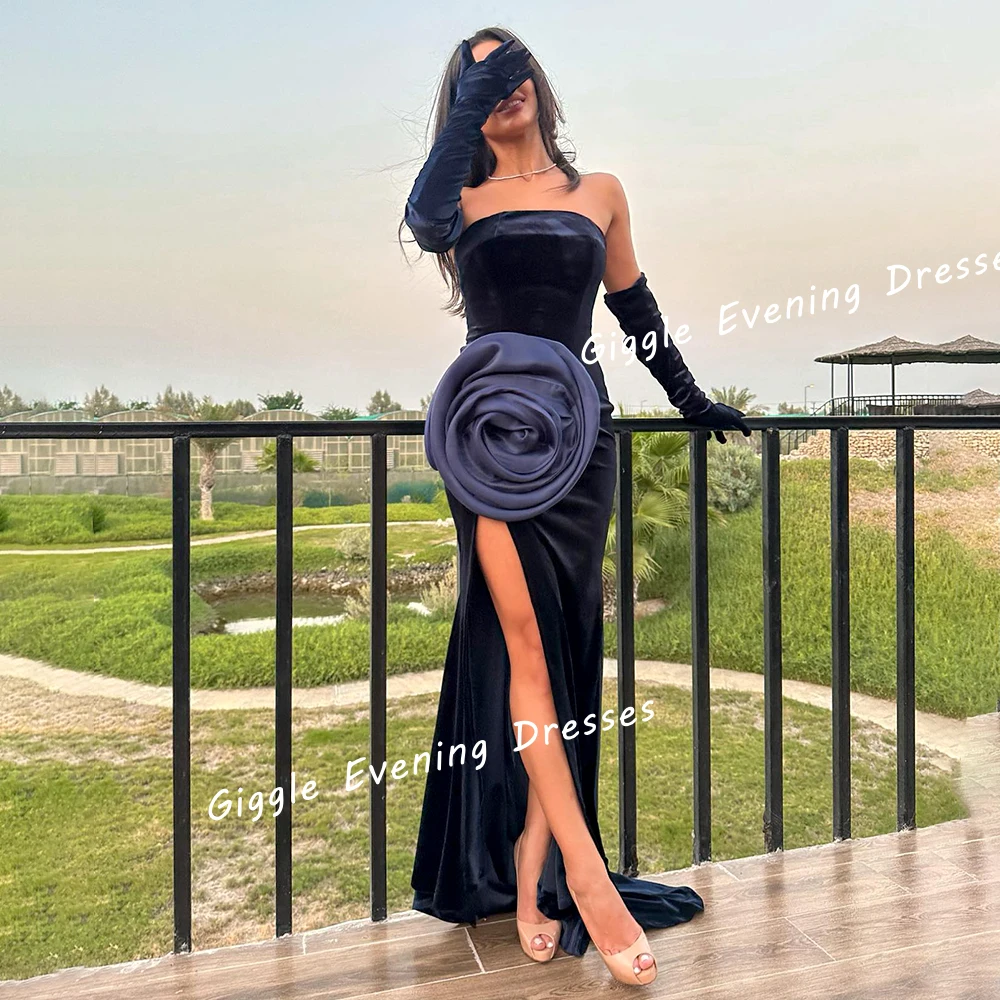 

Happy Sharon Flowers Formal Saudi Arab Royal Ceremony Evening Dresses 2024 جديد في الفساتين Floor-Length Slit Elegant Women Gown