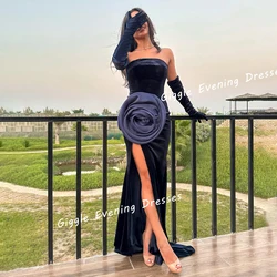 Happy Sharon Flowers Formal Saudi Arab Royal Ceremony Evening Dresses 2024 جديد في الفساتين Floor-Length Slit Elegant Women Gown