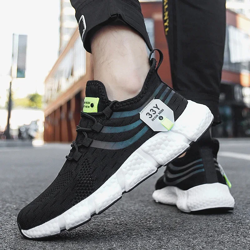 2023 Trend Men Casual Shoes Light Breathable Sneakers Outdoor Sports Mesh Fashion Basketball Shoes Black Running Tennis Shoes