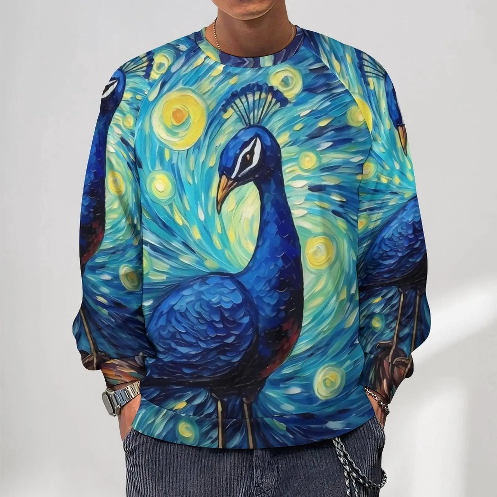 Fantasy Painting About Peacock Streetwear Hoodies Winter  Casual Sweatshirts Men Trendy Design Oversized Hoodie