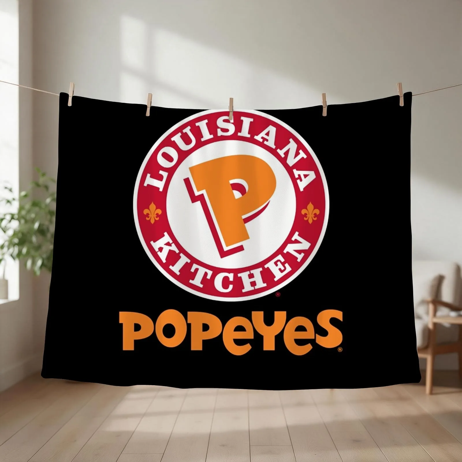 Popeyes Logo Classic Throw Blanket couch cozy soft plush fuzzy picnic outdoor blanket