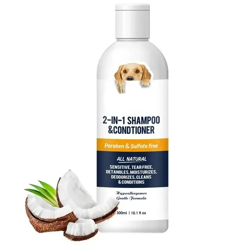 Champú y acondicionador para cachorros 2 en 1, champú hidratante Natural, champú hidratante para perros para pieles sensibles, PH equilibrado
