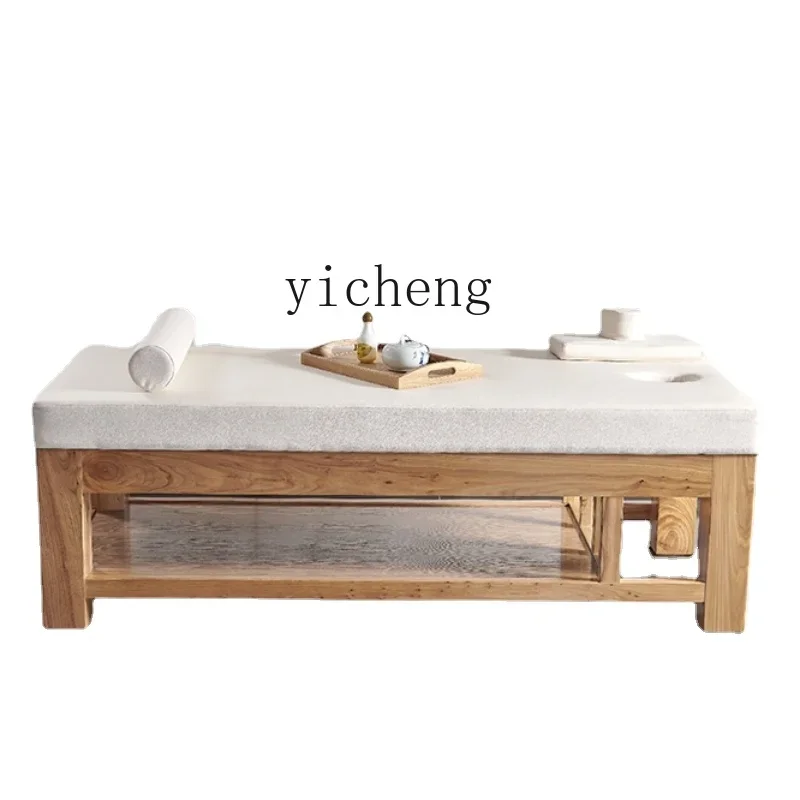 Solid Wood Facial Bed Massage Couch Thai Spa Bed Beauty Salon Massage Dedicated